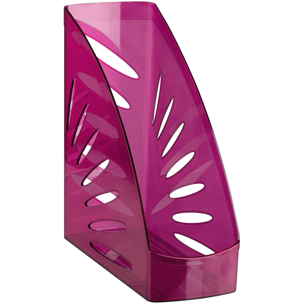 Лоток для бумаг вертикальный СТАММ "Тропик", тонированный розовый, ширина 110мм