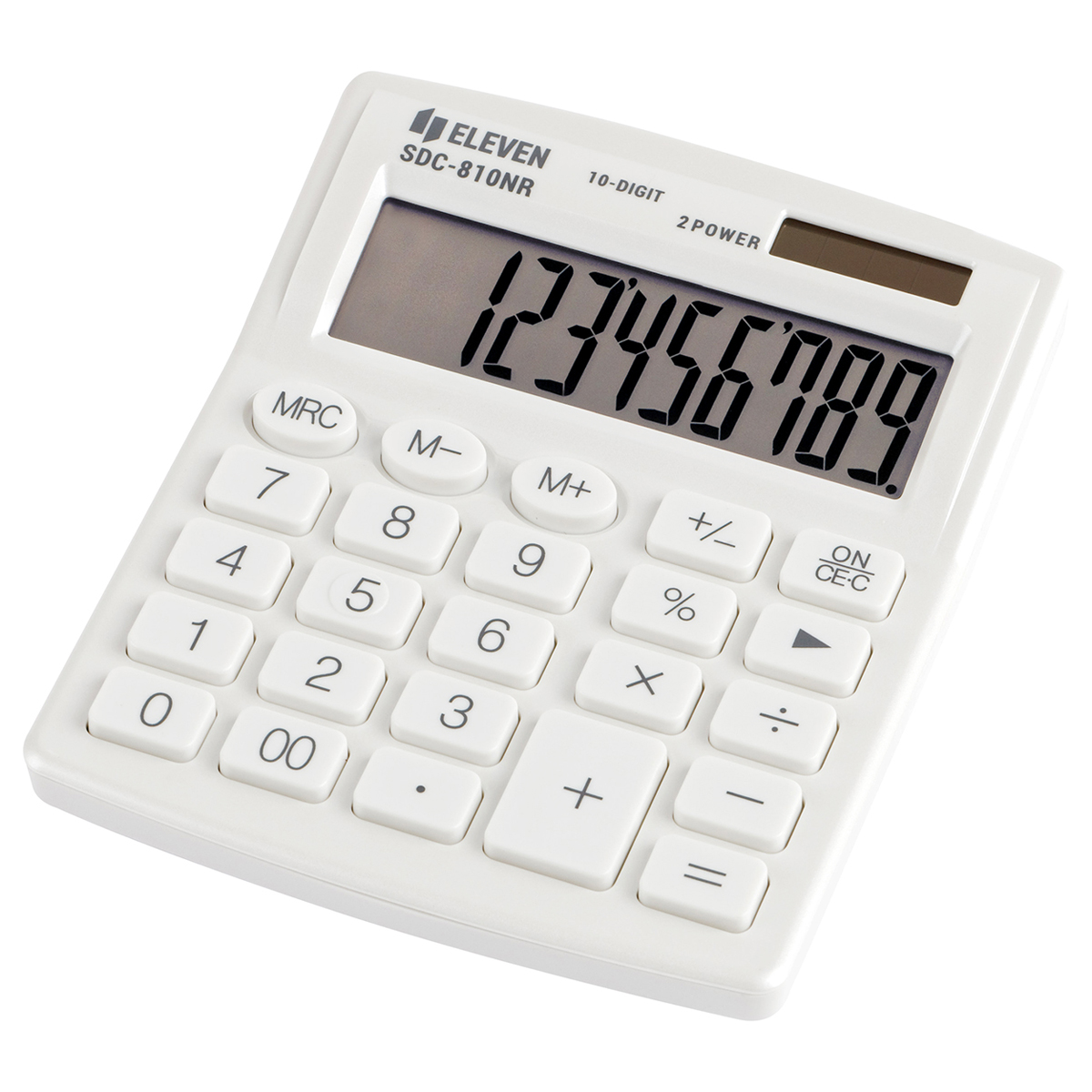Калькулятор настольный Eleven SDC-810NR-WH, 10 разрядов, двойное питание, 102*124*25мм, белый
