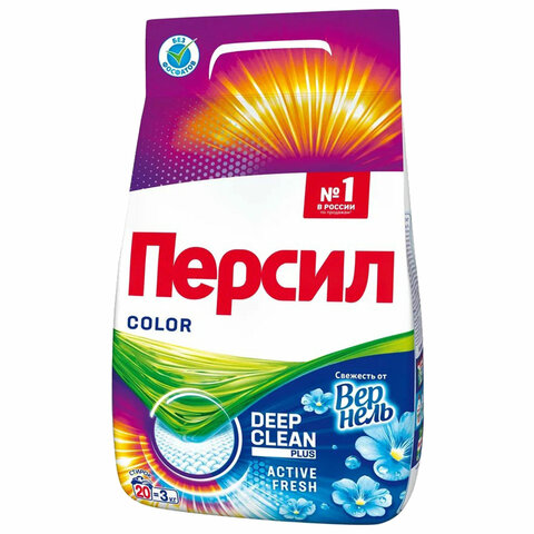 Стиральный порошок автомат 3 кг PERSIL (Персил) Color, "Свежесть от Vernel", 2466247