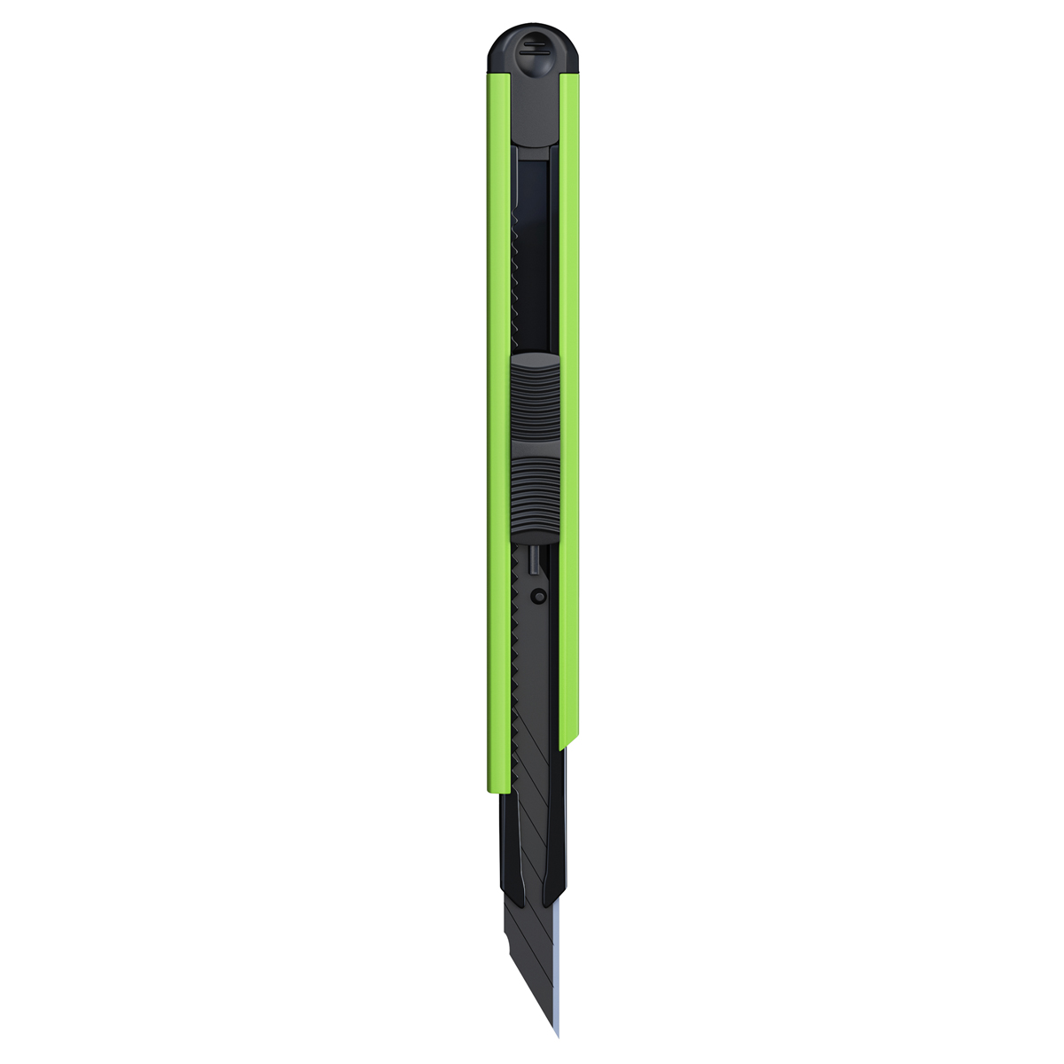Нож канцелярский 9мм Berlingo "Color Zone", черное лезвие, auto-lock, металл. направл., зеленый, европодвес