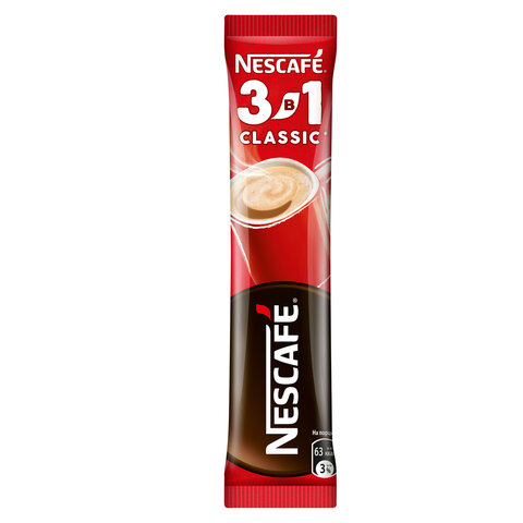 Кофе растворимый NESCAFE "3 в 1 Классик", КОМПЛЕКТ 20 пакетиков по 14,5 г (упаковка 290 г), 12460849