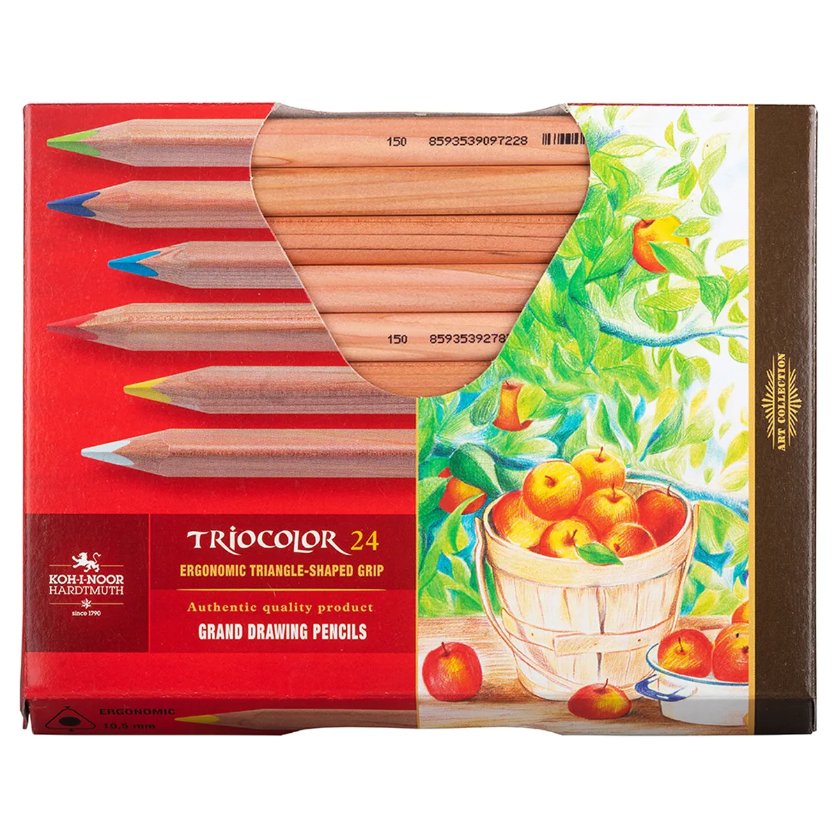 Карандаши цветные неокрашенный корпус Koh-I-Noor "Jumbo TRIOCOLOR 3154", 24цв, картон.упак. в термоусадке