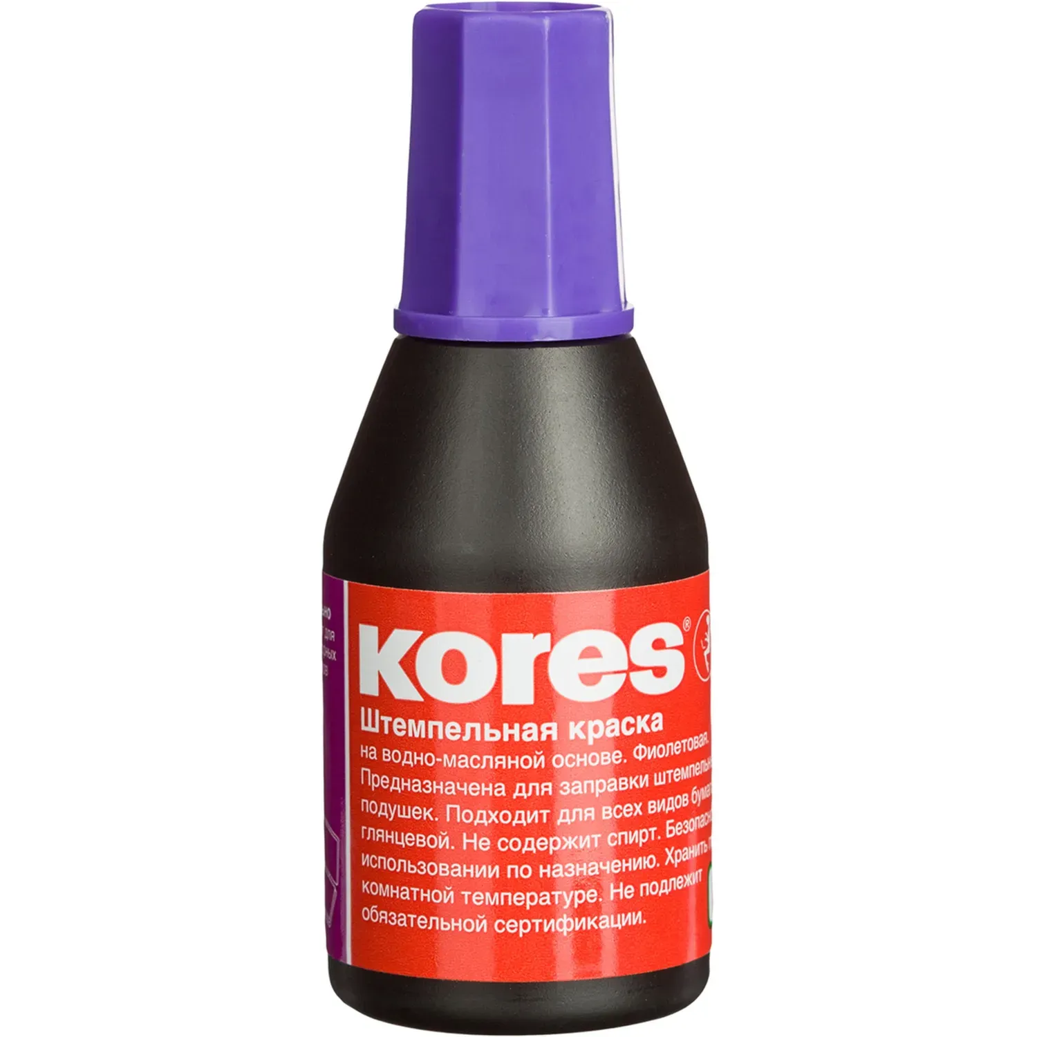 Краска штемпельная KORES фиолетовая 71348 ев/эт
