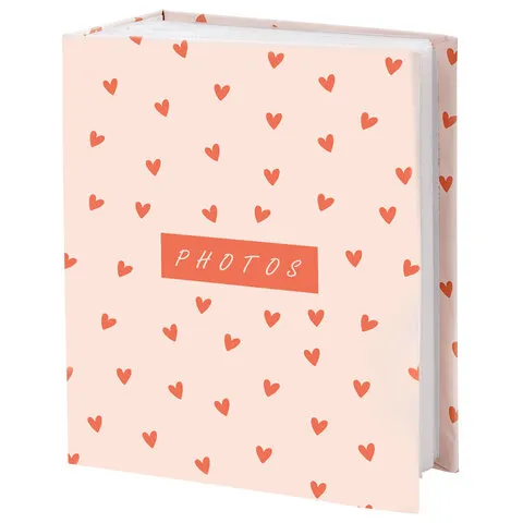 Фотоальбом BRAUBERG "Pink hearts" на 100 фото 10х15 см, твердая обложка, 391436