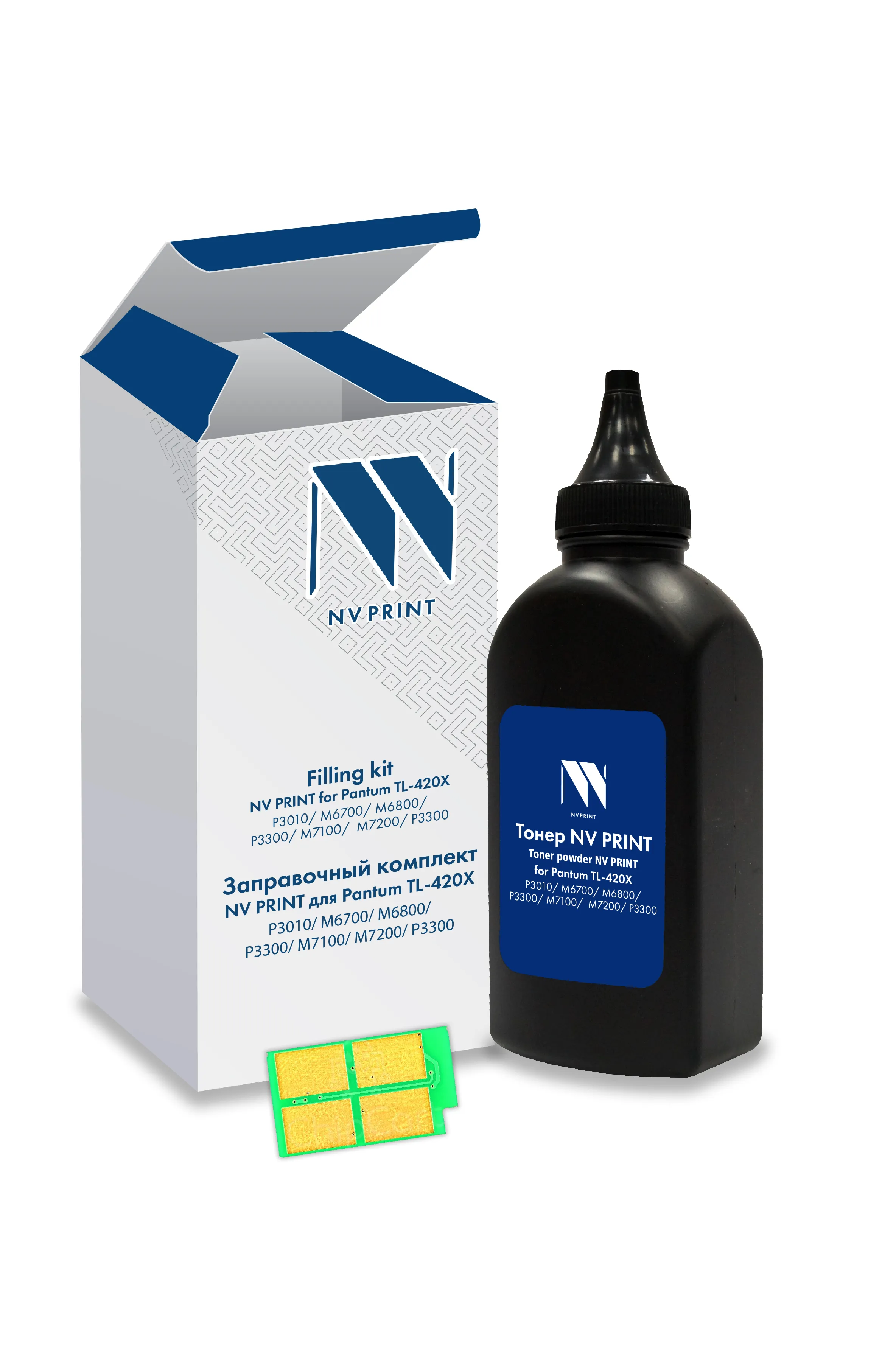 Заправочный комплект NV PRINT для Pantum TL-420X, 200 гр (тонер + чип)