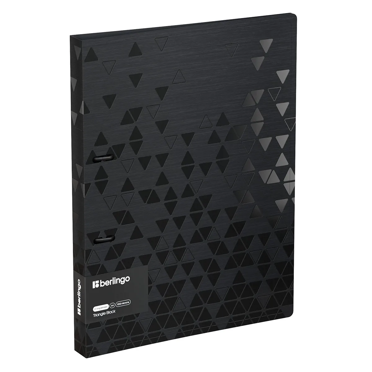 Папка на 2 кольцах Berlingo "Triangle Black", 24мм, 1000мкм, черная, D-кольца, с внутр. карманом