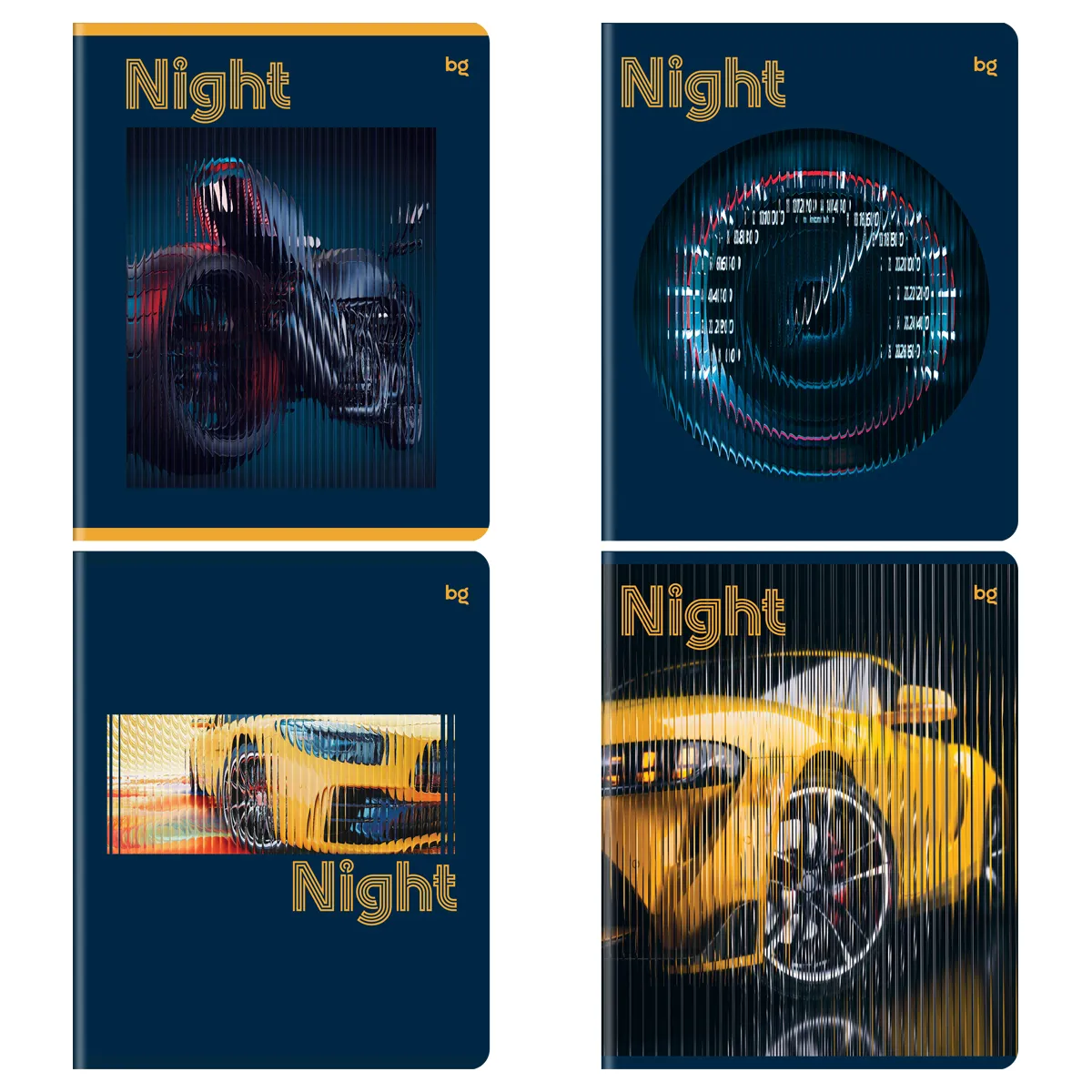 Тетрадь 96л., А5, клетка BG "Night", выб. лак