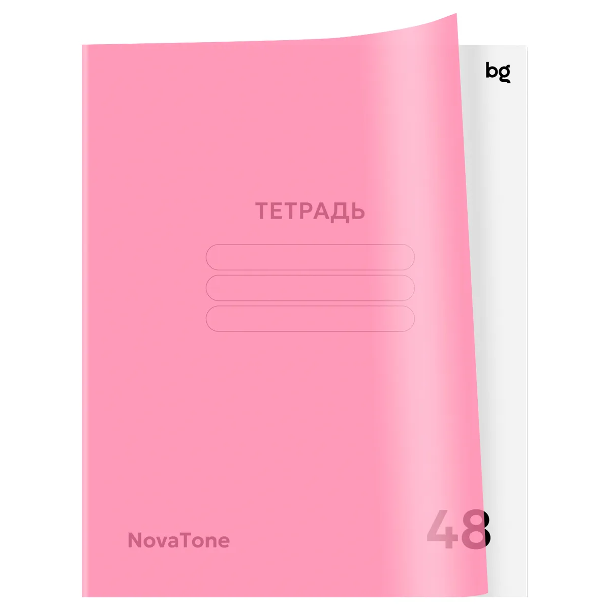 Тетрадь 48л. клетка BG "NovaTone. Бутон вишни", пластиковая обложка