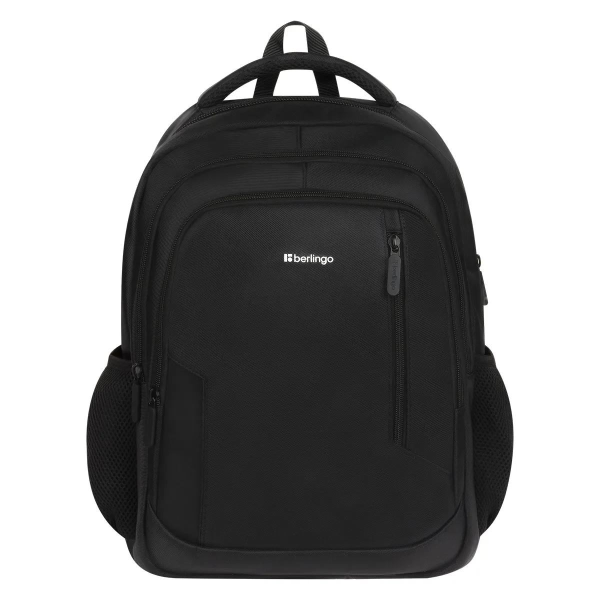 Рюкзак Berlingo City "Comfort black" 42*29*17см, 3 отделения, 3 кармана, отделение для ноутбука, USB разъем, эргономическая спинка