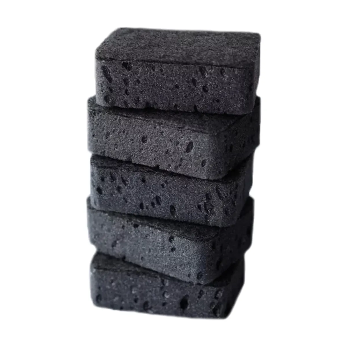 Губки для посуды OfficeClean, Premium Black, крупнопористый поролон с абразивным слоем, черные, 9,5*6,5*3см, 5шт
