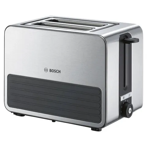 Тостер BOSCH TAT7S25, 1050 Вт, 2 тоста, 7 режимов, металл, серебристый