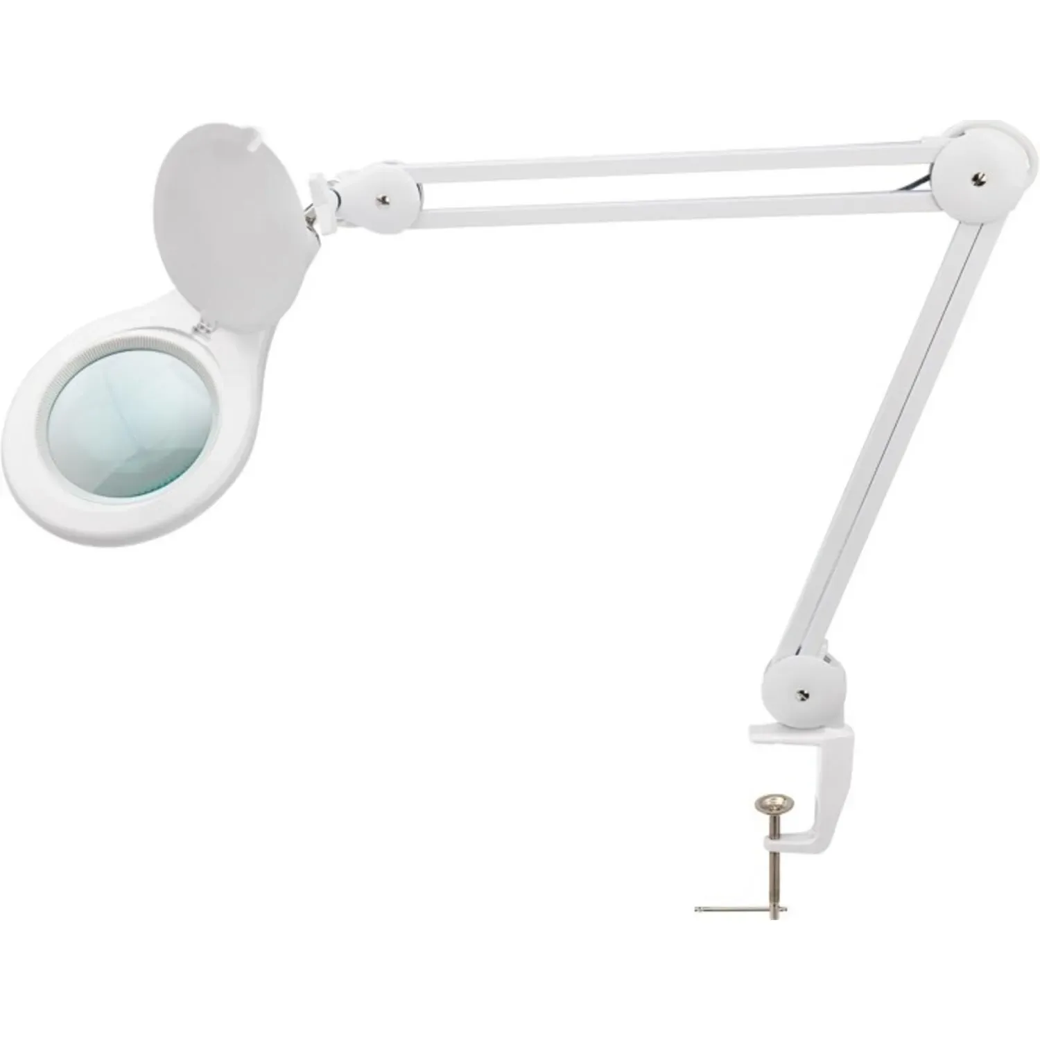 Лупа на струбцине REXANT, круглая, 5D, с подсветкой 56 SMD LED, белая