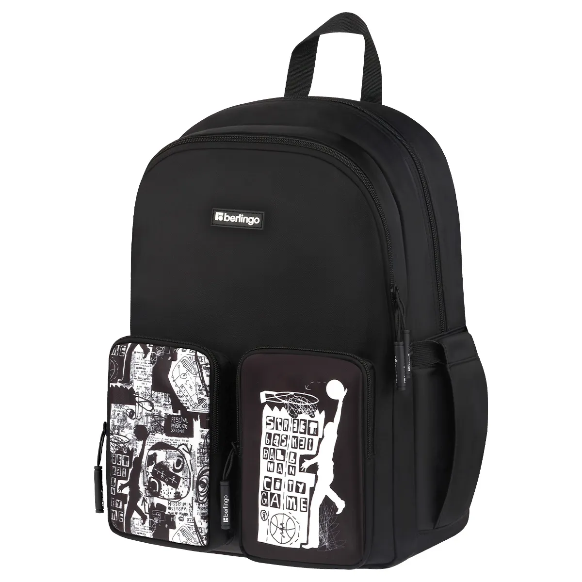 Рюкзак Berlingo UrbanBlack "Street Style" 40*27,5*16см, 2 отделения, 4 кармана, эргономичная спинка