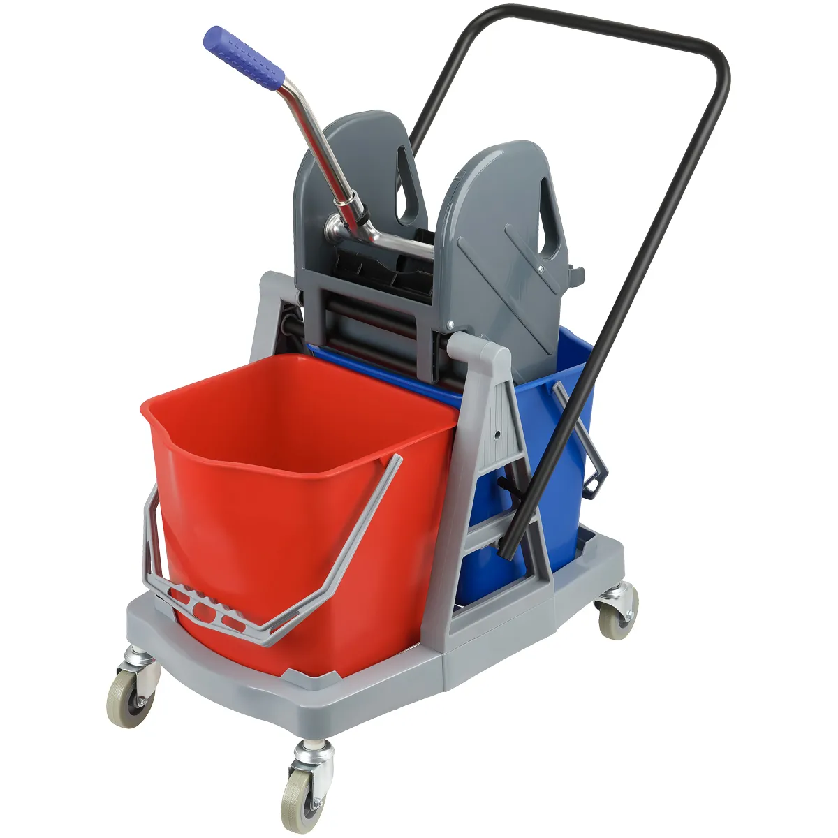 Тележка уборочная OfficeClean Professional, 2 съемных ведра 17л., механический отжим