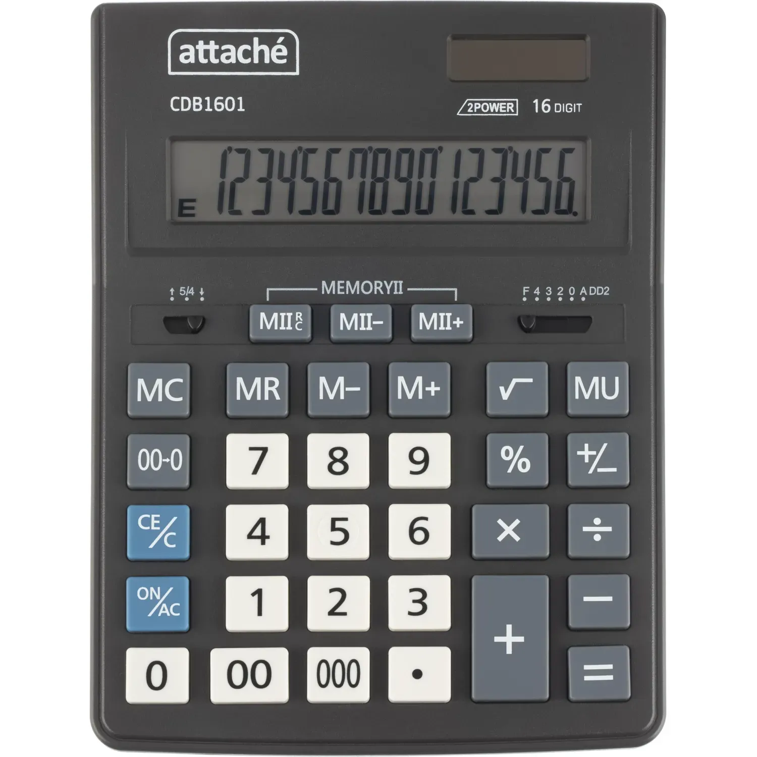 Калькулятор настольный Attache CDB1601-BK 16-разрядный черный 205x155x35 мм