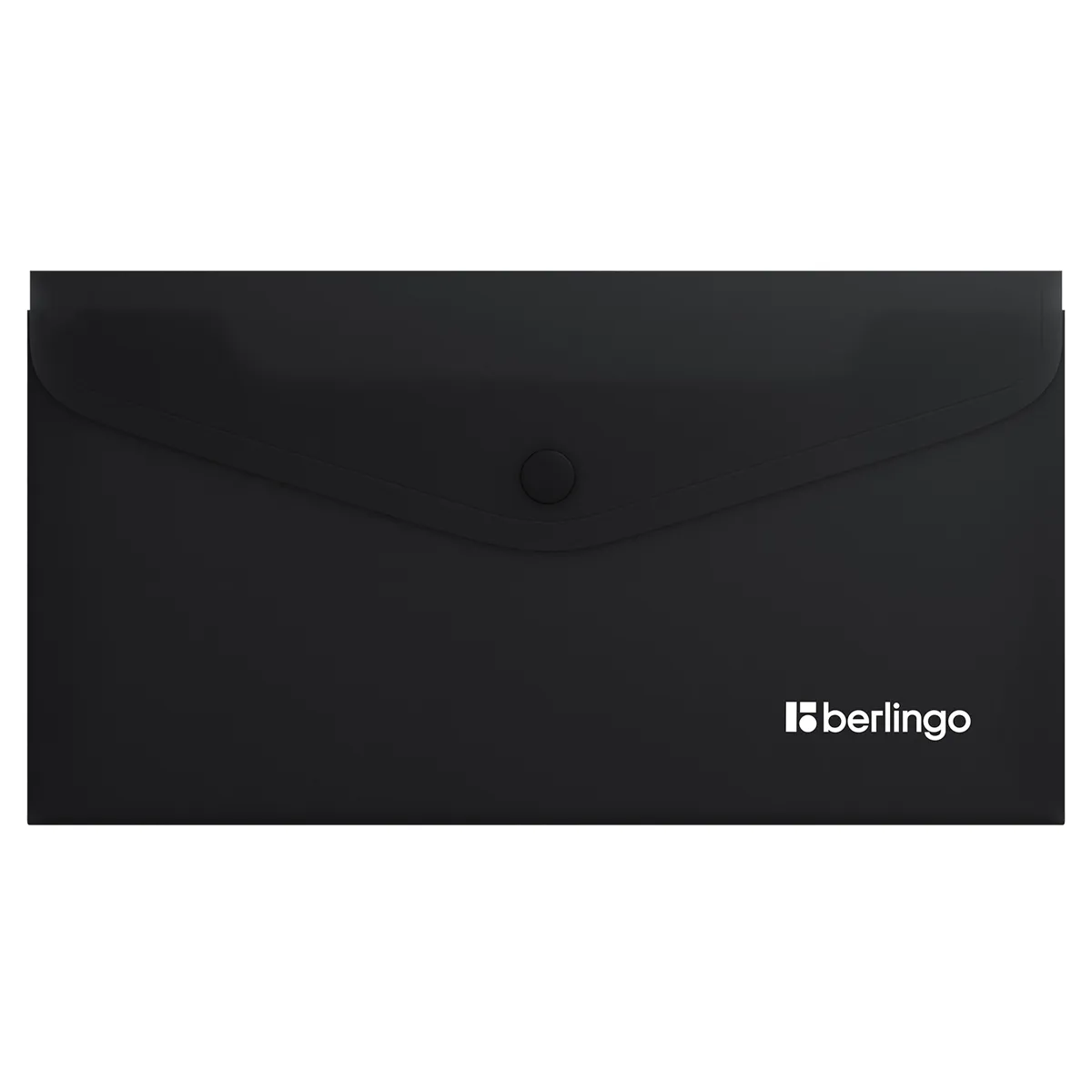 Папка-конверт на кнопке Berlingo "Soft Touch", C6, 200мкм, софт-тач, черная