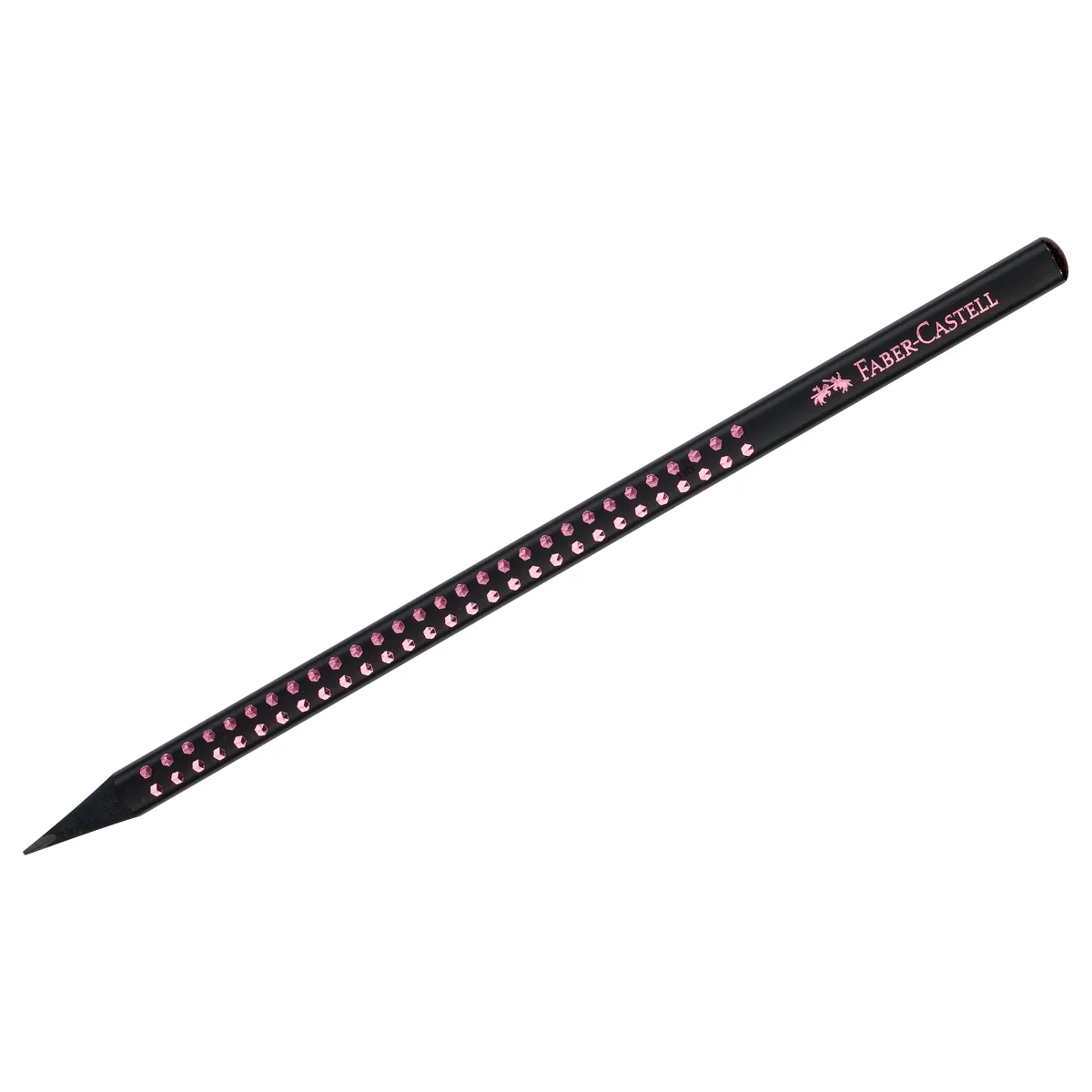 Карандаш ч/г Faber-Castell "Sparkle Black" B, трехгранный, заточен., черный/розовый