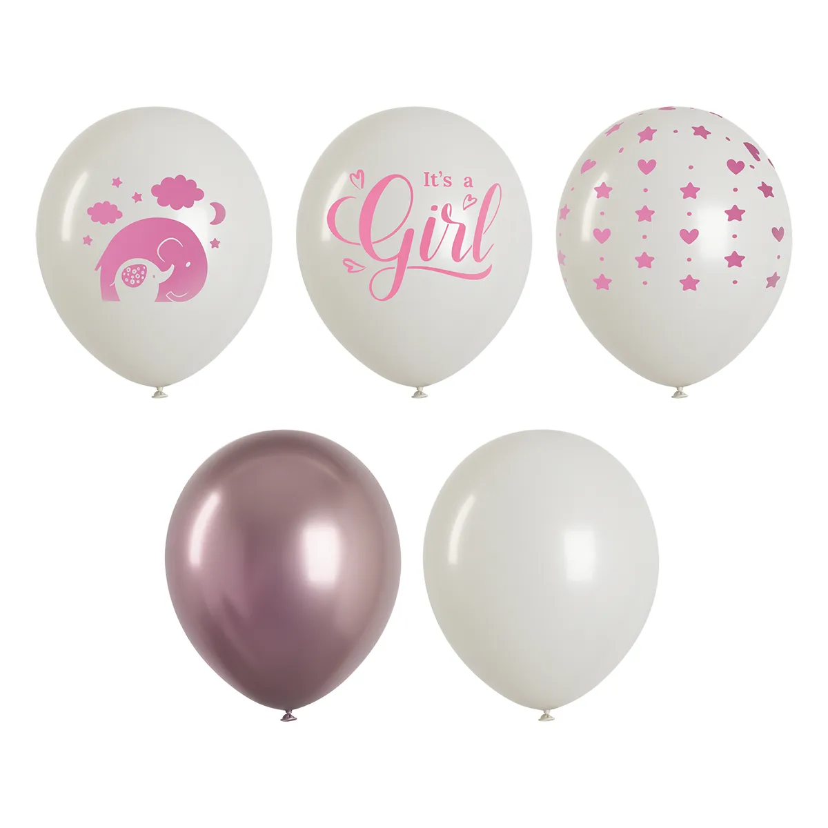 Воздушные шары, 10шт., М12/30см, MESHU "It's girl", пастель, ассорти