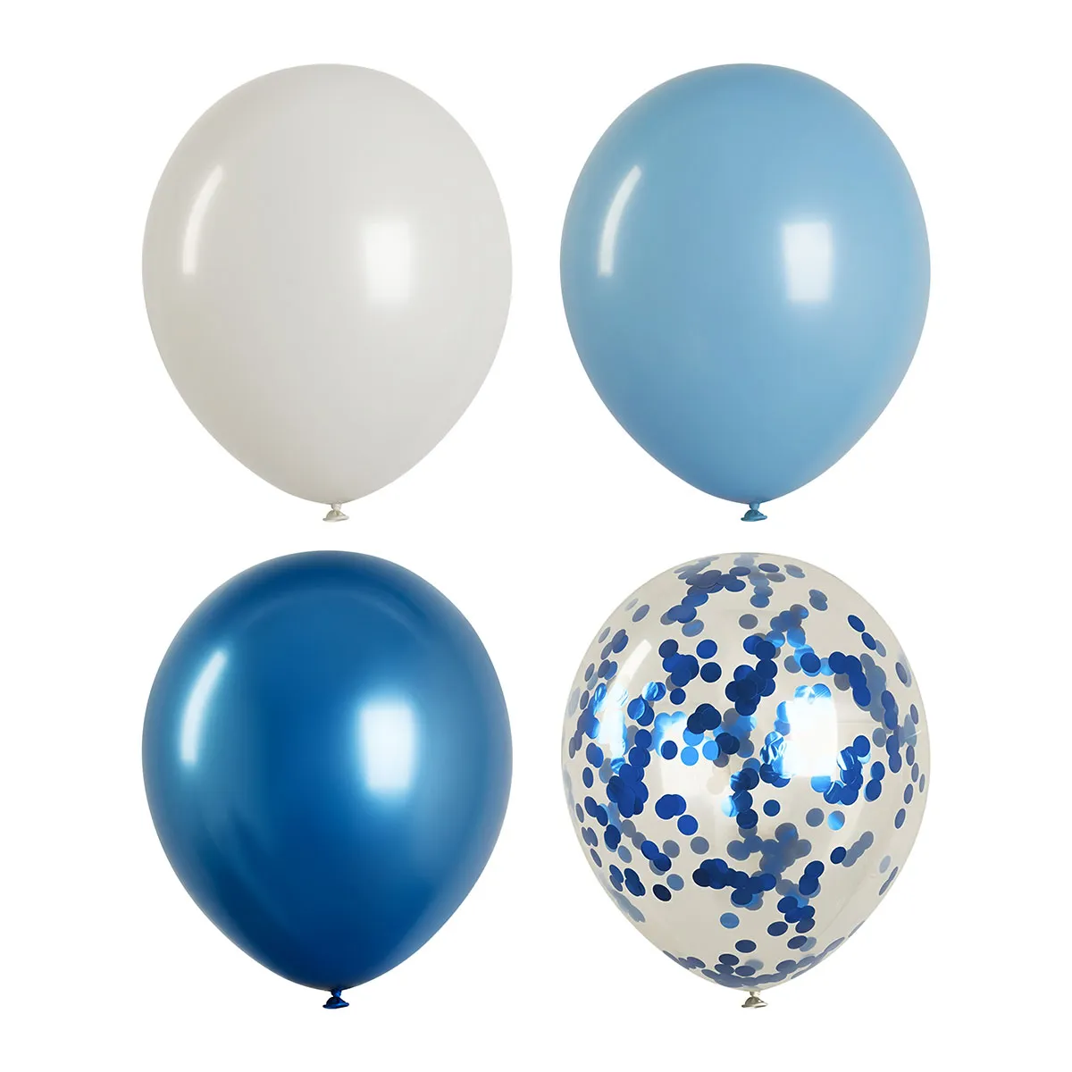 Воздушные шары, 40шт., М12/30см, MESHU, "Blue", пастель, 4 цвета ассорти