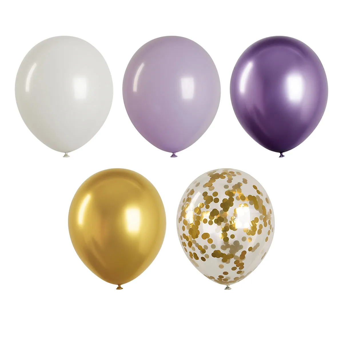 Воздушные шары, 40шт., М12/30см, MESHU, "Purple", пастель, 5 цветов ассорти