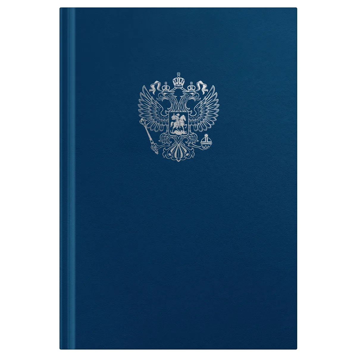 Книга учета OfficeSpace, А4, 96л., клетка, 200*290мм, бумвинил, цвет синий, блок офсетный с гербом