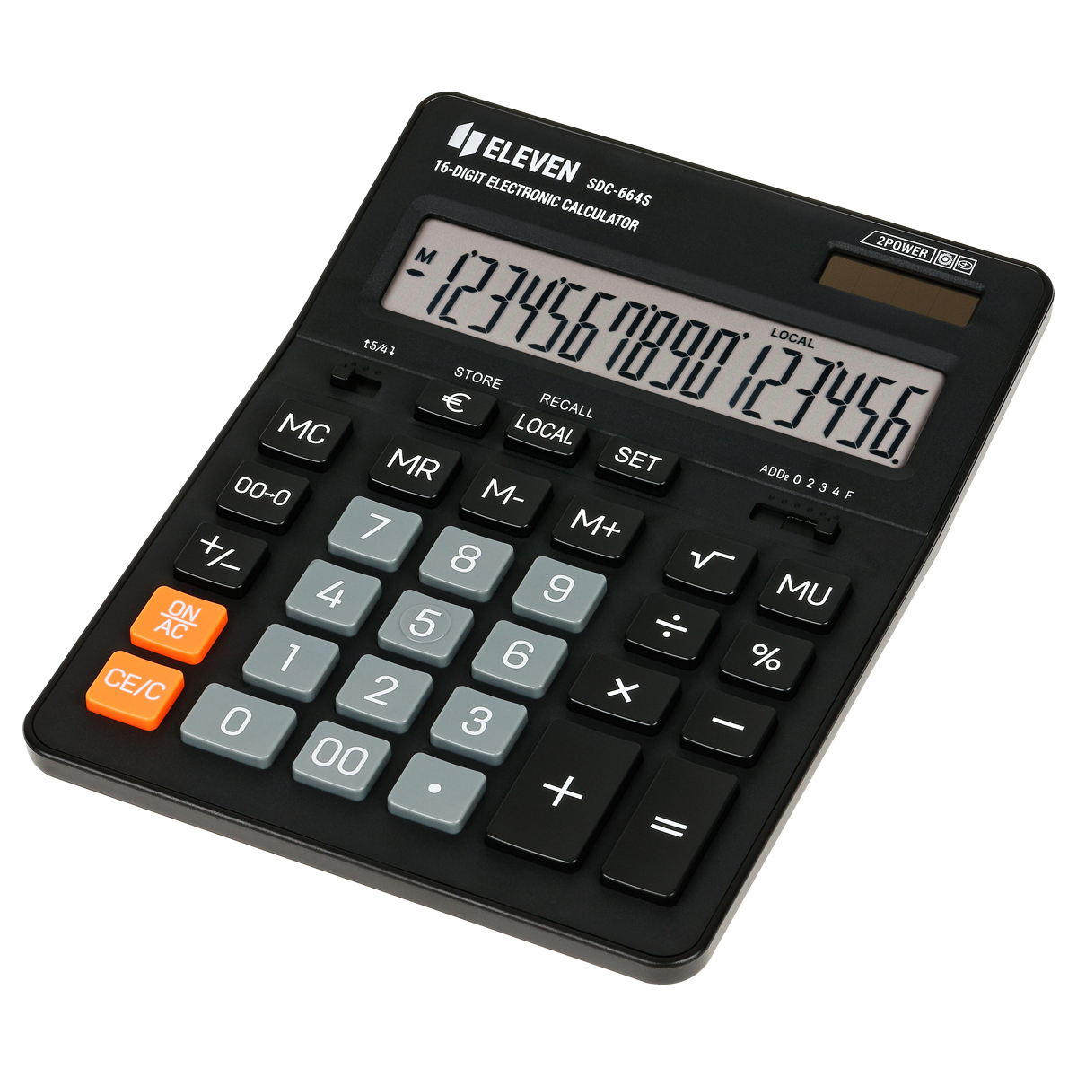 Калькулятор настольный Eleven SDC-664S, 16 разрядов, двойное питание, 153*199*31мм, черный