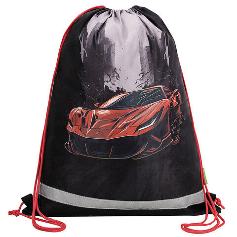 Мешок для обуви BRAUBERG KIDS, с петлей, светоотражающая полоса, 46х36 см, Red car, 272392