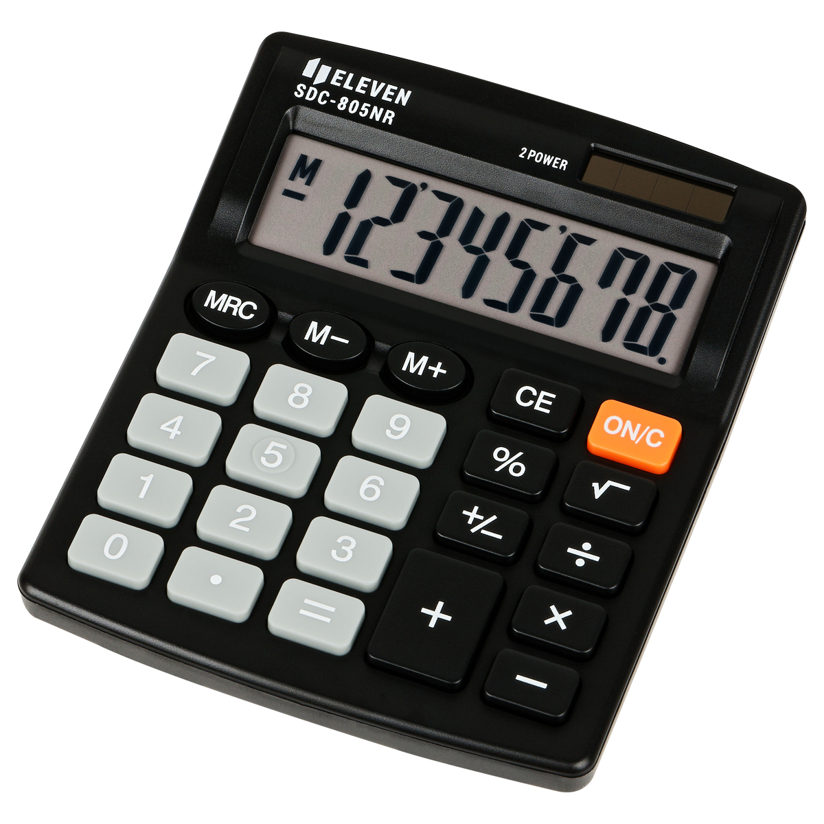 Калькулятор настольный Eleven SDC-805NR, 8 разр., двойное питание, 105*120*21мм, черный
