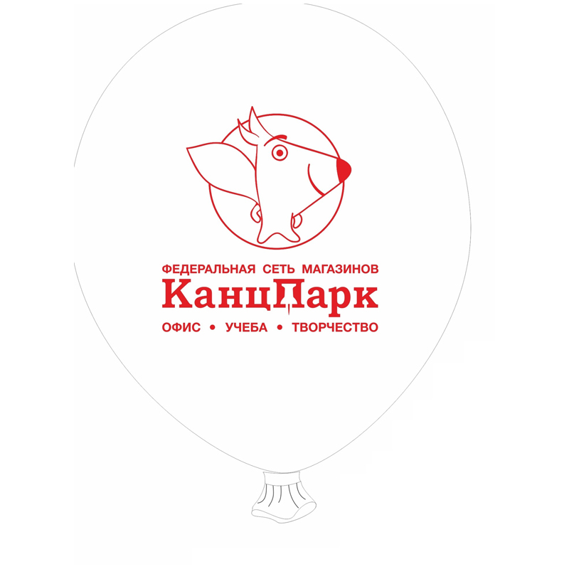 Воздушный шар "КанцПарк" (белый)_розетка+палочка
