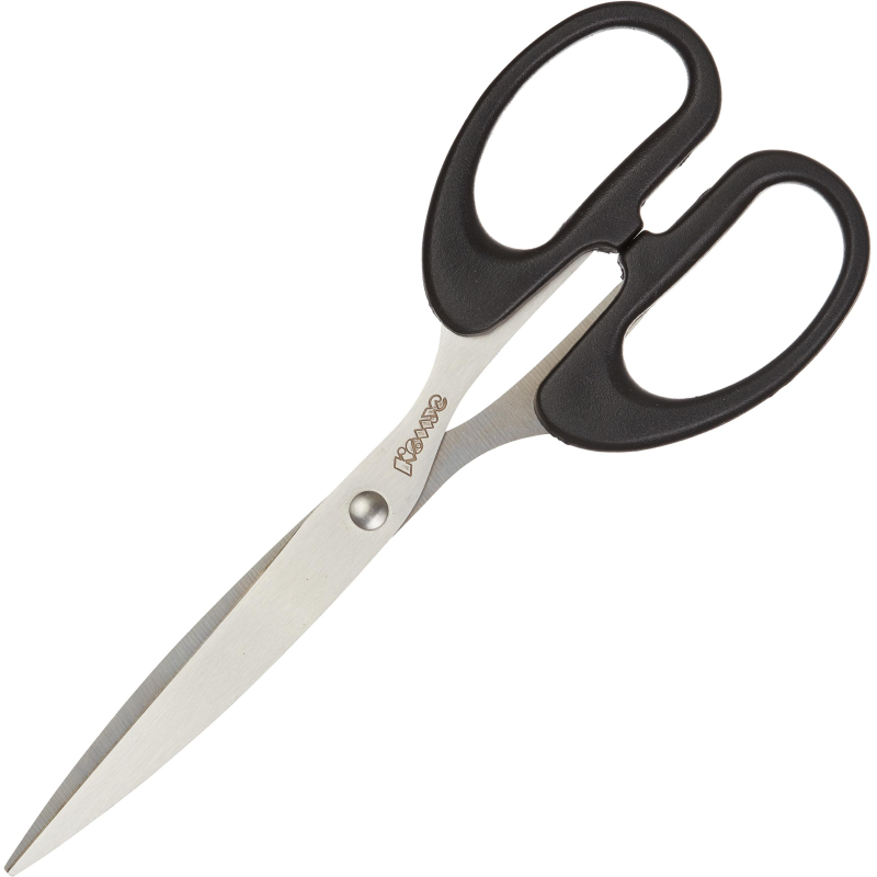 Ножницы КОМУС 190 мм с пластик. эллиптическими ручками, цвет черный