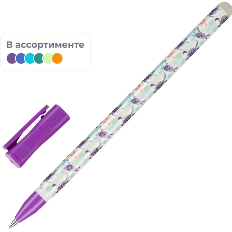 Ручка гелевая со стираемыми чернилами M&G Animal,д.ш.0,5мм, син, асс