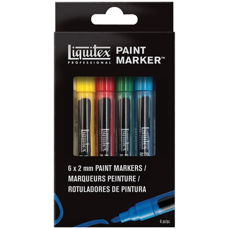Набор маркеров акриловых Liquitex "Paint marker Fine", 2мм, скошенный, 6шт.