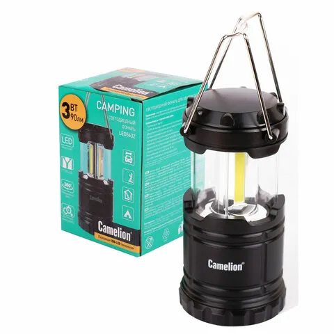 Фонарь туристический CAMELION 3Вт LED, питание 3xAAА(не в комплекте), контейнер и магнит, LED5632