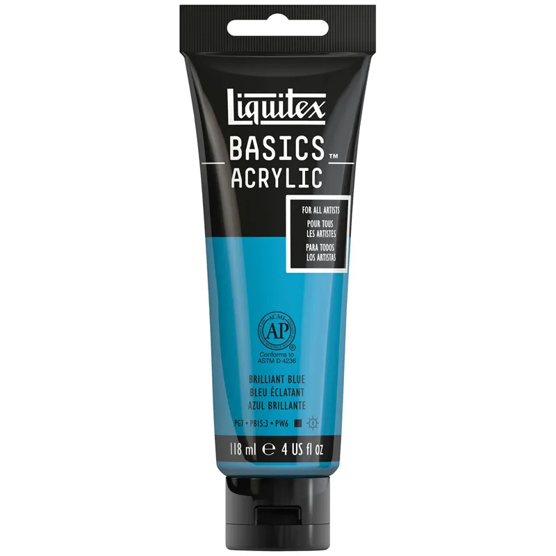 Краска акриловая художественная Liquitex "Basics", 118мл, туба, 570 голубой бриллиантовый