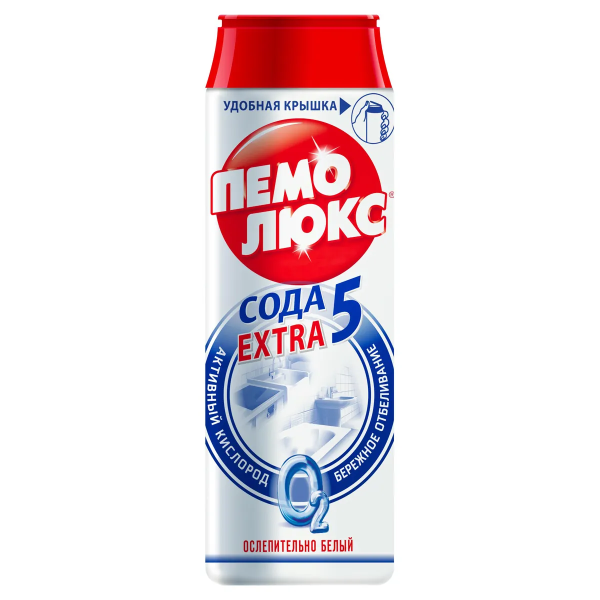 Средство чистящее Пемолюкс "Сода 5 Extra. Ослепительно белый", порошок, 480г