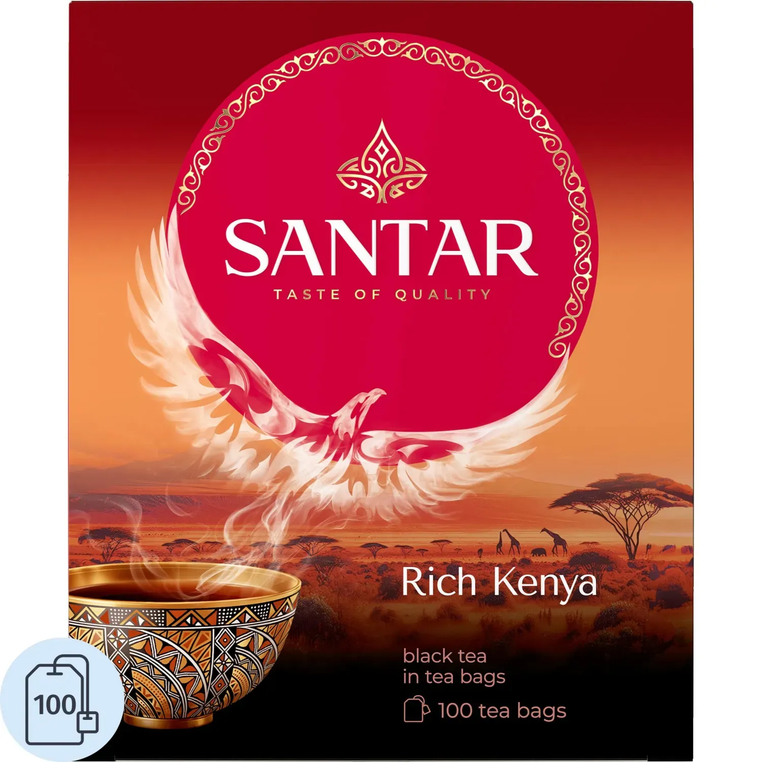 Чай SANTAR Rich Kenya, черный, 100пакx2