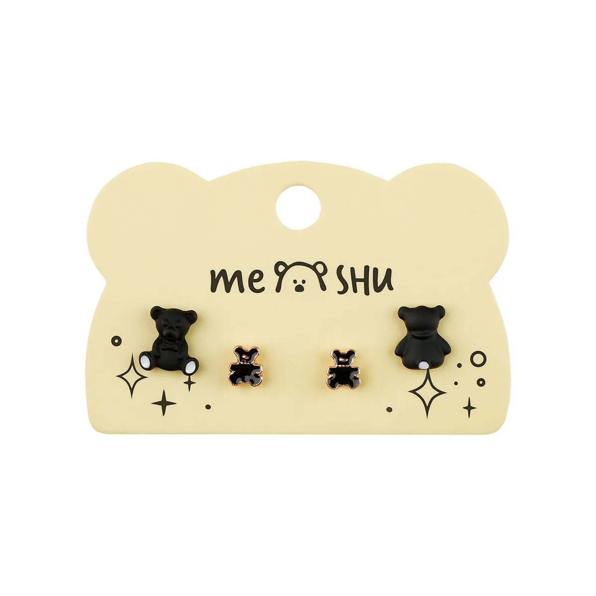 Серьги MESHU "Bears", бижутерия, 2 пары, европодвес