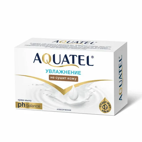 Мыло-крем 90г AQUATEL "Класическое" увлажняюще, не сушит кожу, ш/к 20301, 6229