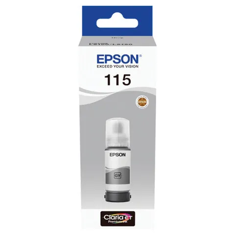 Чернила EPSON 115 (C13T07D54A) для СНПЧ L8160/L8180, серые, объем 70 мл, ОРИГИНАЛЬНЫЕ,  C13T07D54A