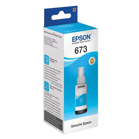 Чернила EPSON (C13T67324A) для СНПЧ Epson L800/L805/L810/L850/L1800, голубые, оригинальные, C13T67324A/298