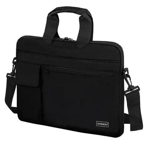 Сумка портфель HEIKKI NOVATION (ХЕЙКИ) с отделением для ноутбука 13-14", черная, 28х38х3 см, 272594