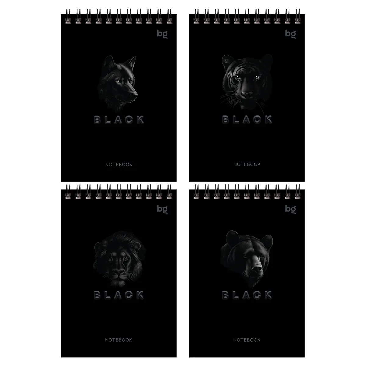 Блокнот А6 60л. на гребне BG "Just black"
