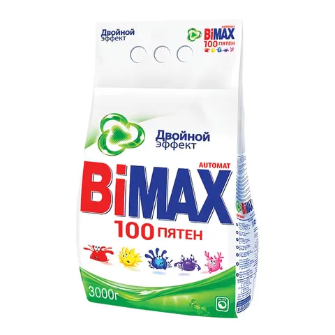 Стиральный порошок-автомат 3 кг, BIMAX "100 пятен" (Нэфис Косметикс), 502-1