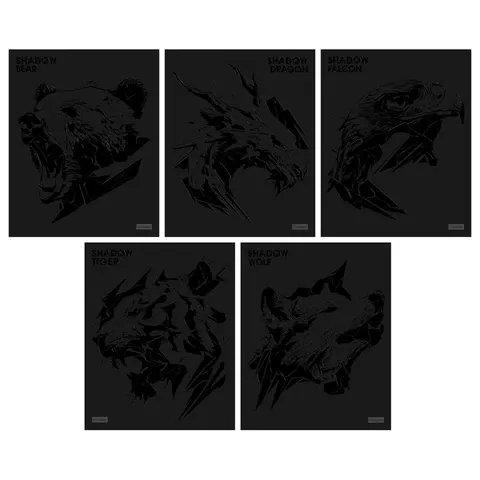 Тетрадь А5, 48 л., HATBER, скоба, клетка, матовая ламинация, 3D-лак, "Shadow" (микс в спайке), 093204, 48Т5лолВ1