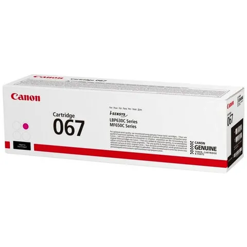 Картридж лазерный CANON (067M) i-SENSYS LBP631Cw/MF655Cdw и другие, пурпурный, ресурс 1250 стр., ОРИГИНАЛЬНЫЙ, 5100C002
