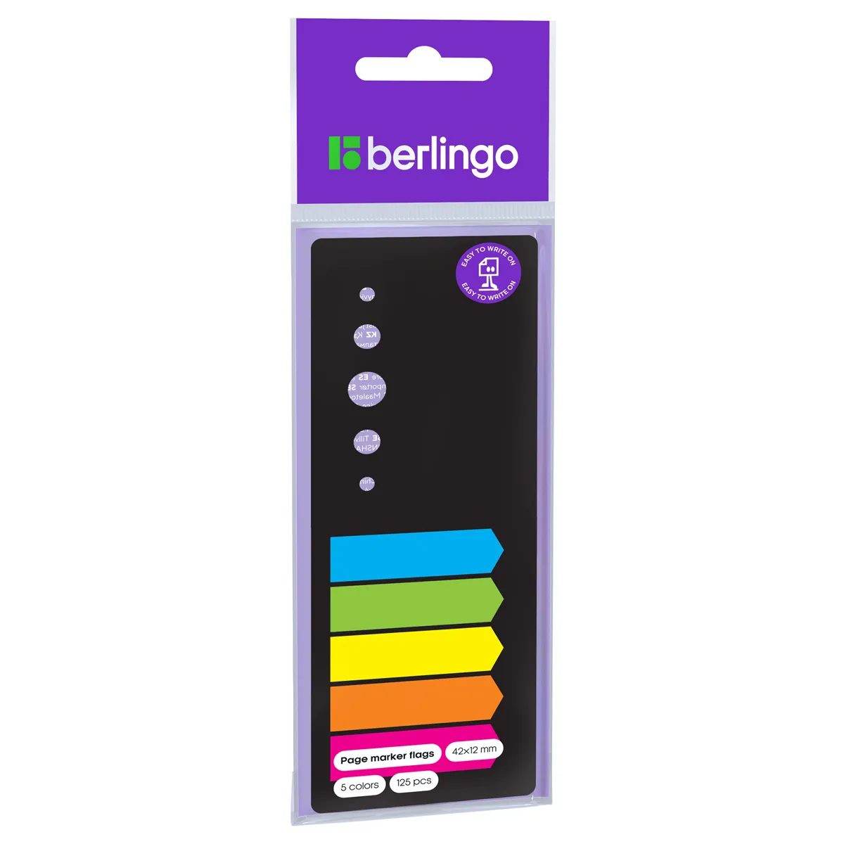 Флажки-закладки Berlingo, 42*12мм, стрелки, 25л*5 неоновых цветов, в картонной книжке, европодвес