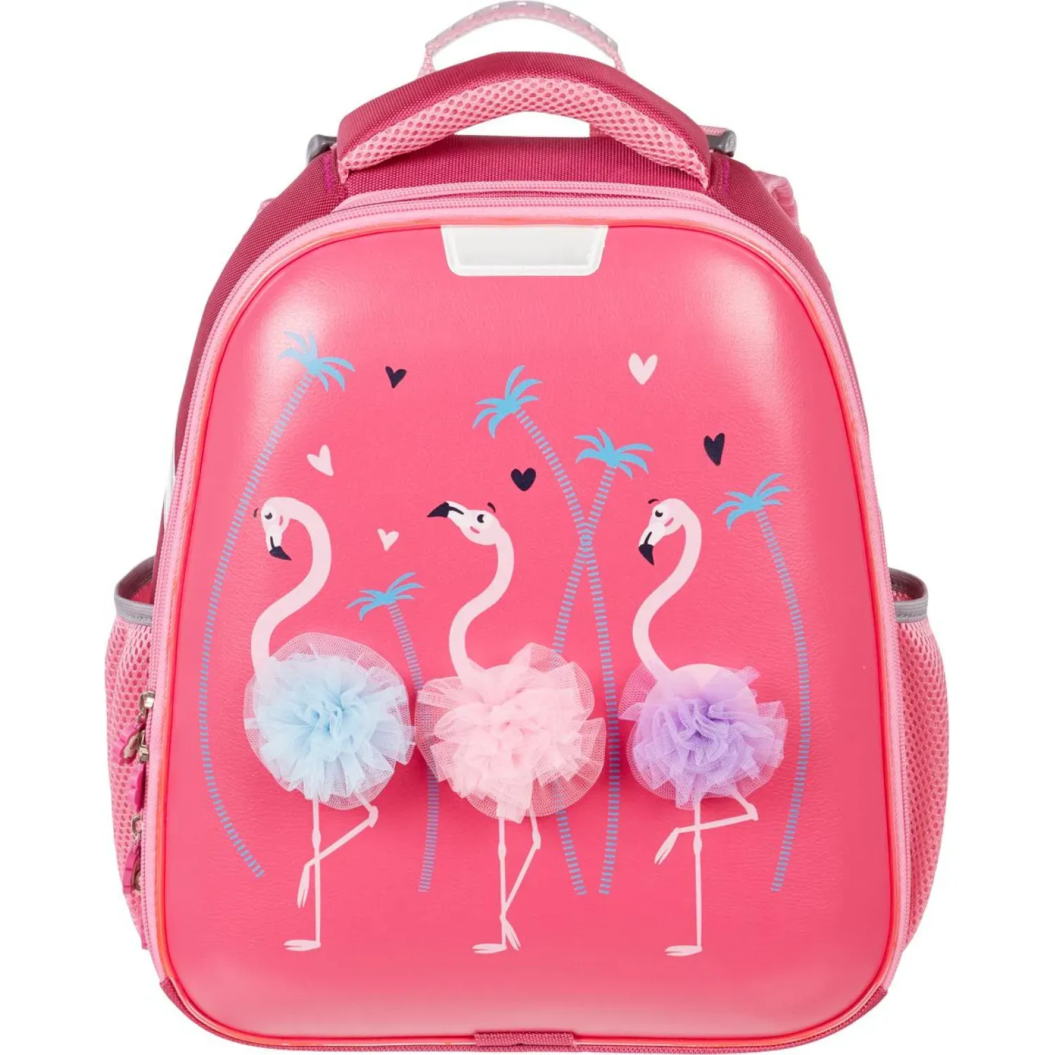 Ранец Basic Flamingo,2 отд., эргоном. спинка, экокожа, светящ.кант