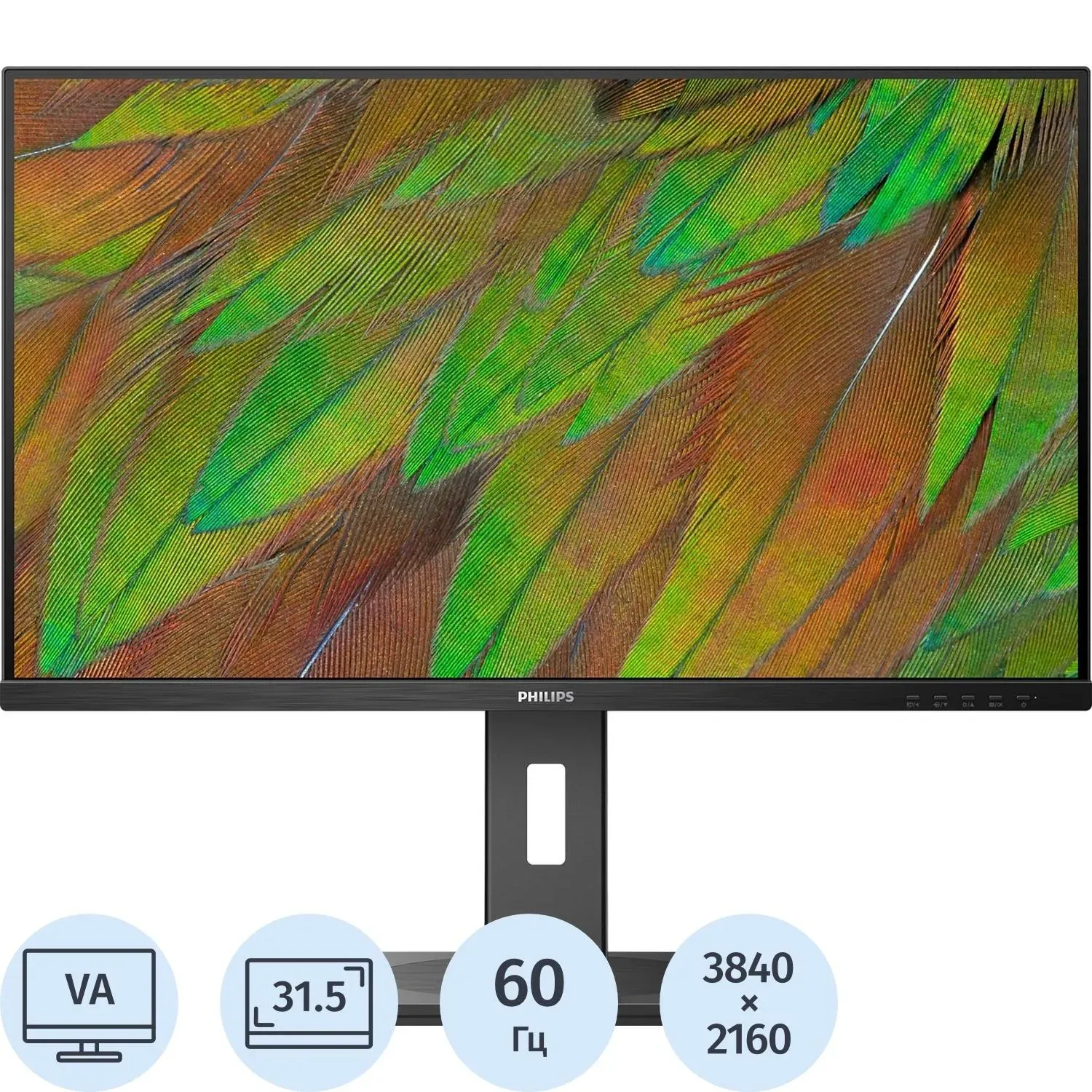 Монитор Philips 31,5 32B1N3800 UHD, VA, HDMIx2, DP, 60Hz, USB Hub