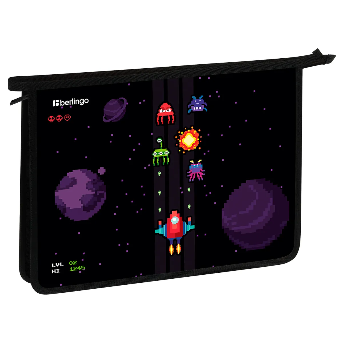 Папка для тетрадей 1 отделение, А4 Berlingo "Space Battle", 340*245*40 мм, пластик, на молнии