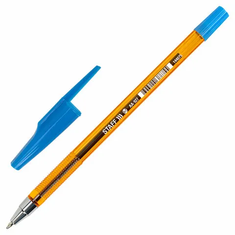 Ручка шариковая STAFF AA-927 ORANGE, СИНЯЯ, корпус тонированный оранжевый, узел 0,7 мм, линия письма 0,35 мм, без штрихкода, 144075